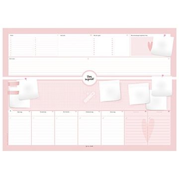 portada Desk pad in Pink din a2 With 50 Pages to Tear off High Quality Paper pad din a3 for Your Desk: For Children, Boys, Girls and Adults Including Weekly. By Lisa Wirth (English and German Edition) (en Alemán)