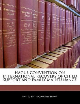 portada hague convention on international recovery of child support and family maintenance (en Inglés)