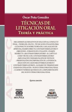 portada TÉCNICAS DE LITIGACIÓN ORAL TEORÍA Y PRÁCTICA 5ED