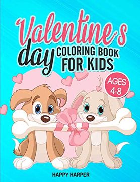 portada Valentine's day Coloring Book for Kids Ages 4-8: The Ultimate Valentine's day Coloring Gift Book for Boys and Girls With 40 Unique and Cute Designs 