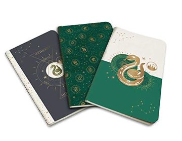 portada Harry Potter: Slytherin Constellation Sewn Pocket Notebook Collection (Set of 3) (hp Constellation) (en Inglés)