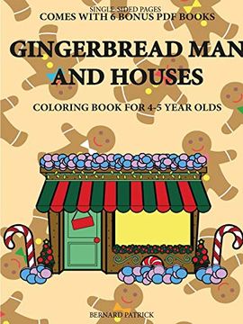portada Coloring Book for 4-5 Year Olds (Gingerbread man and Houses) (en Inglés)