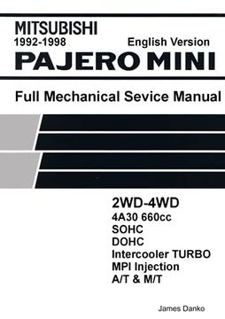 Mitsubishi Pajero Mini 660Cc English Mechanical Factory Service Manual