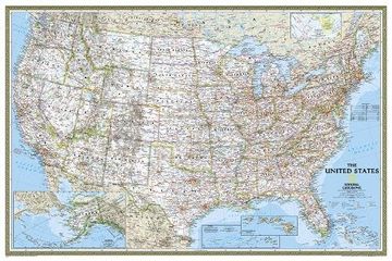 portada National Geographic: United States Classic Wall map (36 x 24 Inches) (National Geographic Reference Map) 