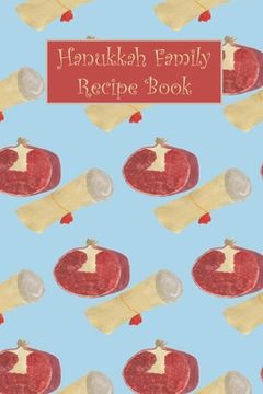 portada Hanukkah Family Recipe Book: Simple Blue Pomegranates Personal Write-In Cookbook (en Inglés)