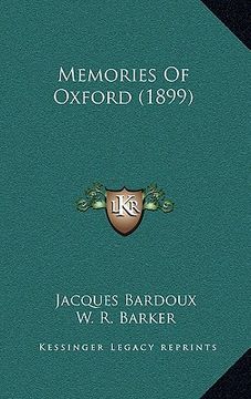 portada memories of oxford (1899) (in English)