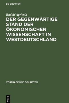 portada Der Gegenwärtige Stand der Ökonomischen Wissenschaft in Westdeutschland (en Alemán)