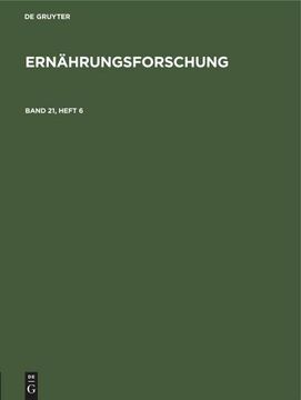 portada Ernährungsforschung. Band 21, Heft 6 (en Alemán)