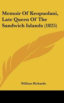 portada memoir of keopuolani, late queen of the sandwich islands (1825)