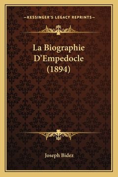 portada La Biographie D'Empedocle (1894) (in French)