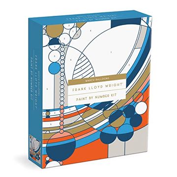 portada Frank Lloyd Wright March Balloons Paint by Number kit From Galison Includes 1 Canvas (8” x 10"), 1 Wooden Easel, 2 Paint Brushes & 6 Acrylic Paints, diy art kit With Stunning Design
