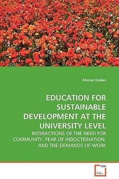 portada education for sustainable development at the university level (en Inglés)