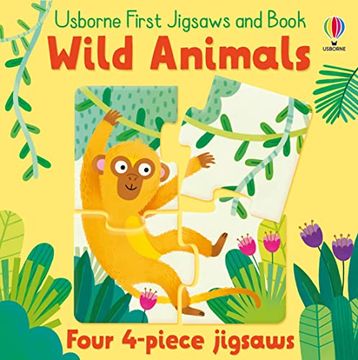 portada Usborne First Jigsaws and Book: Wild Animals (en Inglés)