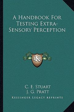 portada a handbook for testing extra-sensory perception (in English)