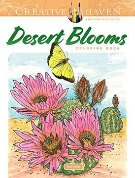 portada Creative Haven Desert Blooms Coloring Book (en Inglés)