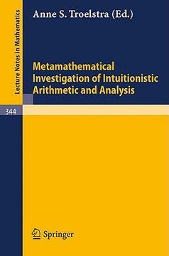 portada metamathematical investigation of intuitionistic arithmetic and analysis (en Inglés)