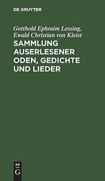 portada Sammlung Auserlesener Oden, Gedichte und Lieder (German Edition) [Hardcover ] (en Alemán)
