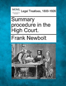 portada summary procedure in the high court. (en Inglés)