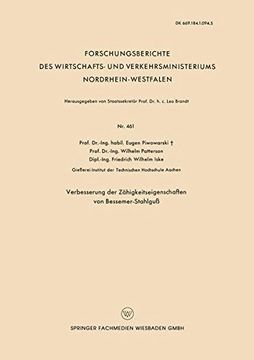 portada Verbesserung der Zähigkeitseigenschaften von Bessemer-Stahlguß (Forschungsberichte des Wirtschafts- und Verkehrsministeriums Nordrhein-Westfalen)