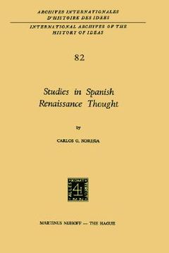 portada studies in spanish renaissance thought (en Inglés)