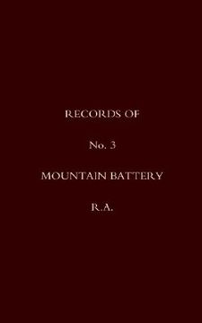 portada records of no 3 mountain battery r.a. (en Inglés)