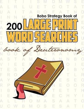 portada bobo strategy book of 200 large print word searches: book of deuteronomy (en Inglés)