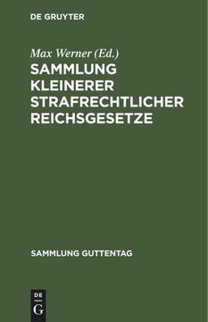 portada Sammlung Kleinerer Strafrechtlicher Reichsgesetze (en Alemán)