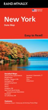 portada Rand Mcnally Easy to Read Folded Map: New York State map (en Inglés)