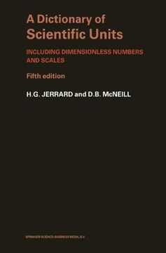 portada dictionary of scientific units including dimensionless numbers and scales