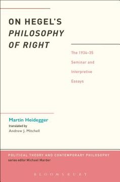 portada On Hegel's Philosophy of Right (en Inglés)