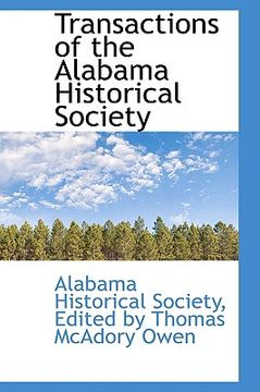 portada transactions of the alabama historical society (en Inglés)