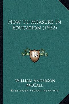 portada how to measure in education (1922) (in English)