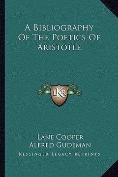 portada a bibliography of the poetics of aristotle (in English)