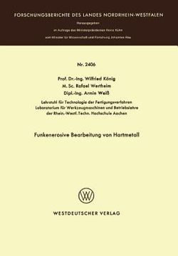 portada Funkenerosive Bearbeitung Von Hartmetall (in German)