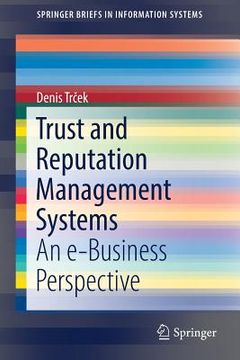 portada Trust and Reputation Management Systems: An E-Business Perspective (en Inglés)