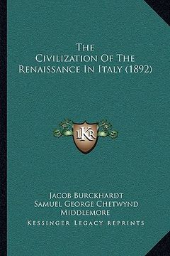 portada the civilization of the renaissance in italy (1892)