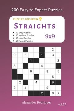 portada Puzzles for Brain - Straights 200 Easy to Expert Puzzles 9x9 vol.27 (en Inglés)