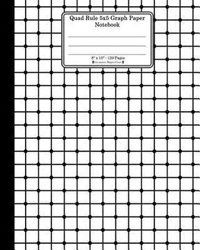 portada Quad Rule 5x5 Graph Paper Notebook. 8 X 10. 120 Pages. Geometric Shapes Cover: White Black Mesh Squares Dots Pattern Cover. Square Grid Paper, Graph R