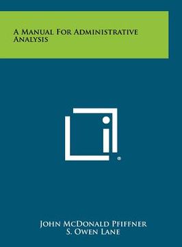portada a manual for administrative analysis (en Inglés)