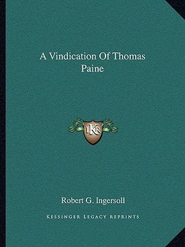 portada a vindication of thomas paine (en Inglés)