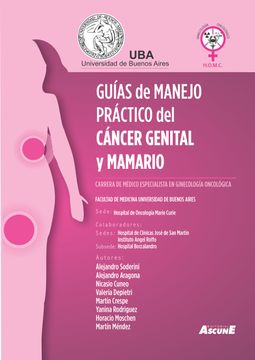 portada Guías de Manejo Práctico del Cáncer Genital y Mamario. UBA - MARIE CURIE.
