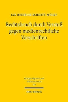 portada Rechtsbruch Durch Verstoss Gegen Medienrechtliche Vorschriften (en Alemán)