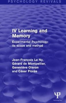 portada Experimental Psychology Its Scope and Method: Volume IV: Learning and Memory (in English)