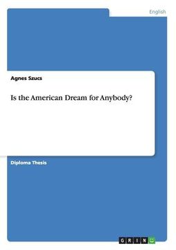 portada is the american dream for anybody? (en Inglés)