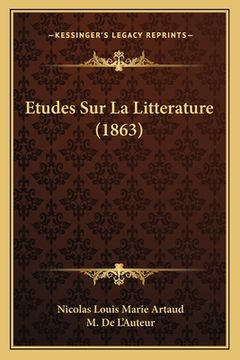 portada Etudes Sur La Litterature (1863) (in French)
