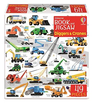 portada Usborne Book and Jigsaw Diggers and Cranes (in English)