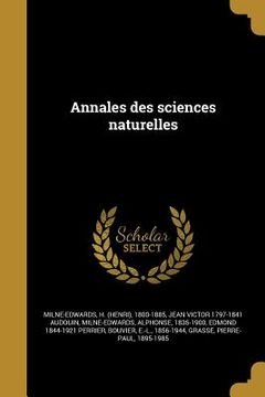 portada Annales des sciences naturelles (in French)