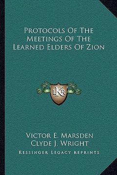 portada protocols of the meetings of the learned elders of zion (en Inglés)