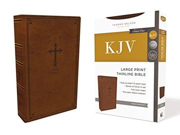 portada Kjv, Thinline Bible, Large Print, Leathersoft, Brown, red Letter Edition, Comfort Print (en Inglés)