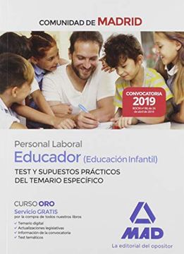 portada Educador (Educación Infantil). Personal Laboral de la Comunidad de Madrid  Test y Supuestos Prácticos del Temario Específico.